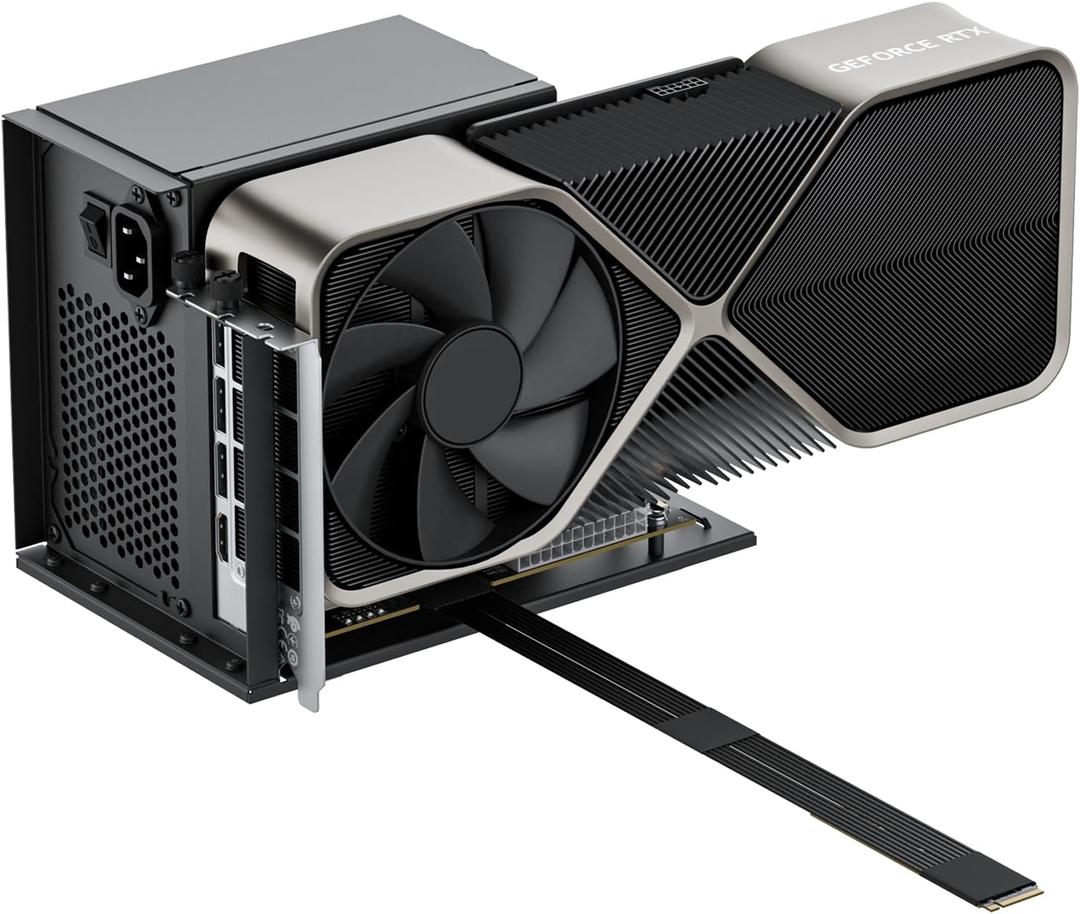 OwlTree PCIe 5.0 x4 128Gbps eGPU Dock, for 50 Series Graphics Cards, M.2 NVME to PCIe x16 Riser Cable 30cm, Supports Standard ATX Power Supply & External GPU for Mini PC NUC Laptop