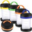 Retisee 4 Pcs Collapsible LED Camping Lantern Battery LED Operated Camping Lantern Lights Lantern Flashlight Portable Lamp Camping Accessories for Emergency Power Outage Hiking Tent Outdoor, 4 Colors