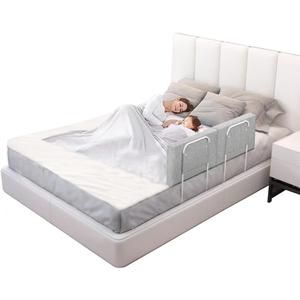 Bed Rail Bumpers for Toddlers, for Elderly Adults Safety, Bed Side Guard Rails for Kids, TwinQueen & King Full Size BedsGray, 2 Packs (Grey)