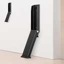 HOMOTEK Kickdown Door Stopper for Bottom of Door, Foldable Door Stop with Self Adhesive, Heavy Duty No Drilling Portable Door Stoppers, Black 2 Pack