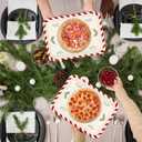 Whaline 3 Pcs Christmas Serving Trays Xmas Tree Plastic Serving Platters Dishes for Holiday Party Breakfast Lunch Dinner Food Snack Supplies, 10 x 13 Inch