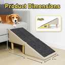 Split Ottoman Dog Ramp for Couch & Bed, 2-in-1 Foldable Dog Stairs with Non-Slip Surface, Solid Wood Pet Ramp for Small & Senior Dogs, Gentle 23 Incline, Modern Furniture Style
