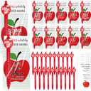 Sayglossy 20 Sets Teacher Appreciation Gifts 10 Styles Mini Notebook Thank You Gift for Teachers Inspirational Journal with Apple Ballpoint Pen Thank You Card Office Supplies for Teacher Colleague