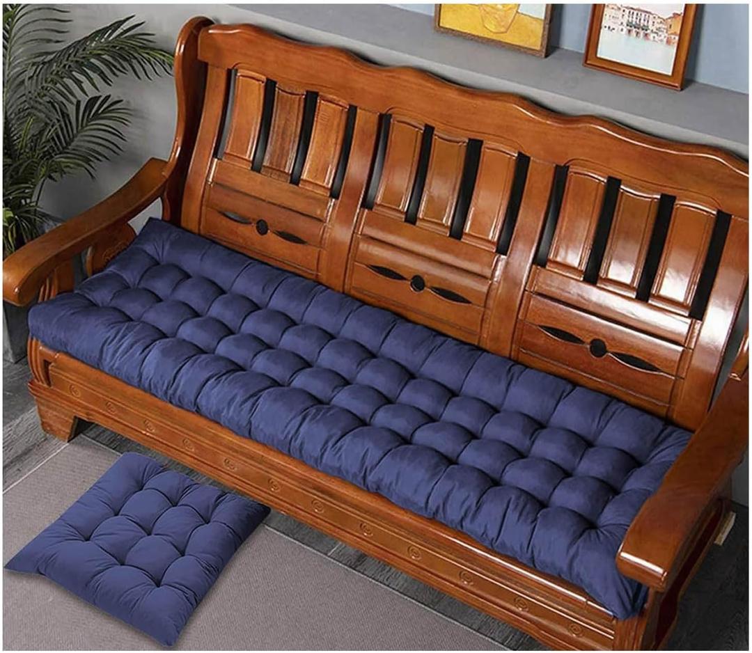 LIWENS 8cm Thick Bench Seat Cushion 2/3 Seater, Outdoor Indoor Rectangle Garden Bench Cushions Pads for Patio/Chaise/Swing/Bench/Indoor(#7,55x190cm/21.6x74.8in) 2 Pack