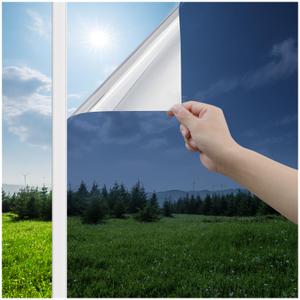 Haton Window Tint for Home, One Way Film, Blue Silver 23.6" x 78.7"