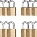 Locks with Keys,12 Pack Brass Keyed Alike Weatherproof Padlocks for Outdoor