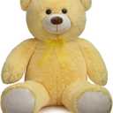 HollyHOME Big Teddy Bear Large Teddy Bear Stuffed Animal Birthday Valentines Day Plush for Kids and Girlfriend 36 inch Yellow