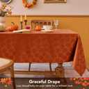 Biscaynebay 2 Packs Fall Tablecloth Rectangle Tables 60x84''-Rust Thanksgiving Autumn Harvest Gathering Jacquard Fabric Damask Table Cloths Kitchen Dinner Dining Outdoor Picnic Holiday Parties