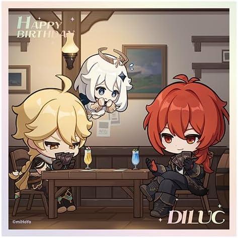 10 x Genshin Impact Heartfelt Wishes Series Mini Bordered Poster - Diluc