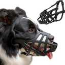 Breathable Basket Dog Muzzle - Adjustable for Small to X-Large Dogs, Allows Panting & Drinking, Safe for Training, Grooming & Vet Visits (Black)