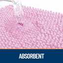 OLANLY Dog Door Mat for Muddy Paws 47x24, Absorbs Moisture and Dirt, Absorbent Non-Slip Washable Doormat, Quick Dry Chenille Mud Mat for Dogs, Entry Indoor Entryway Carpet for Inside Floor, Pink