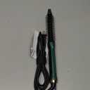 Mini Thermal Round Brush, 1/2 Inch Barrel Volume Heat Styling Brush for Men and Women Short Thin Curly Straight Hair, Heated Curling Iron,12 Temperature Setting (1.1 Inch with Bristles) Green