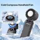 Rican Handheld Portable Fan with Cooling,1-100 Speeds,3 IN 1 Neck/Desk/Hand Held Fan Rechargeable USB Personal Small Mini Pocket Turbo Fans for Travel,Gifts for Women Camping Outdoor (Black(Foldable Style))