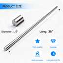 1/2" x 36" Chrome Plated Steel Round Rod,Carbon Steel,1 Pcs
