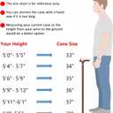 Wooden Walking Cane, Beech Wood Handmade Ergonomic Cane with Non-Slip Rubber Tip for Men & Women, Supports up to 350 lbs, 34"