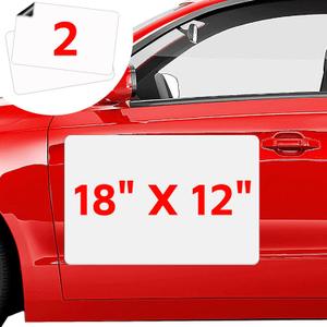 2 Pack Blank Car Magnets, 18" x 12" Car Door Magnets Signs, Rounded Corners Magnetic Vehicle Sign for Car to Advertise Business and Cover Company Logo, Prevent Car Scratches & Dents