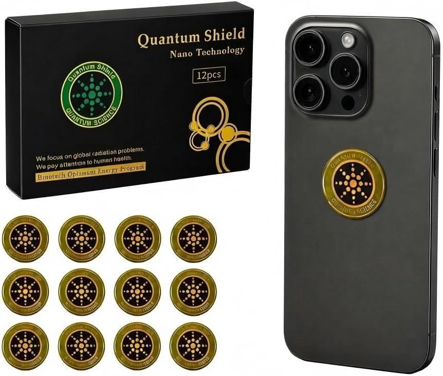 12 Pieces EMF Stickers Phone Protection Blocker for Smartphones, 5G Tablets, Laptops, WiFi Routers, TVs & Other Electronics Safe, Signal-Friendly & Easy to Apply