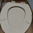 Bemis 1500EC 146 Almond Elongated Molded Wood Toilet Seat with Easy-Clean & Change Hinge