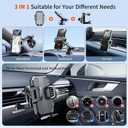 SUUSON Upgraded 3-in-1 Car Phone Holder Mount [Powerful Suction] Phone Mount for Car Dashboard Air Vent Windshield,for All iPhone Android Phone (Black)