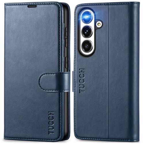 TUCCH Case for Galaxy S25, Wallet Case with [TPU Shockproof Interior Case] Stand RFID Blocking Card Holder, Magnetic PU Leather Protective Flip Cover Compatible with Galaxy S25 6.2" 2025 5G, Dark Blue