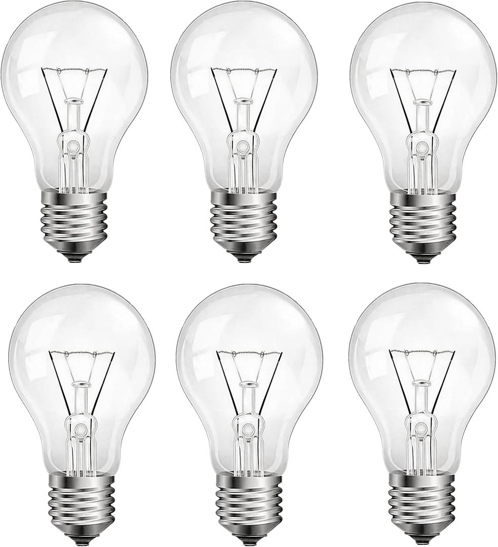40 Watt Incandescent Light Bulbs, Dimmable, 40W Equivalent, A19 Light Bulbs,High Brightness 2700K Warm White (6PACK)