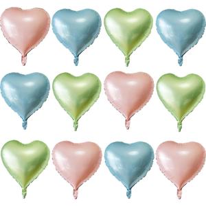 4 x Pink Heart Shaped balloons Pack of 12,18 Inch Love Valentine Balloons Heart Romantic Balloons For Valentines Day Propose Marriage Wedding Bridal Shower Engagement Party Decorations (12 Baby Pink Blue Olive)