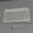 Ultra-Slim Bluetooth Keyboard Portable Mini Wireless Keyboard Rechargeable for Apple iPad iPhone Samsung Tablet Phone Smartphone iPadOS iOS Android (10 inch White)