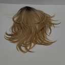 HAIRCUBE Long Blonde Wigs for Women, Layered Synthetic Hair Wig with Dark Roots for Daily Party