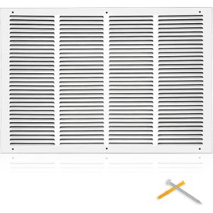 Fancat 24x16 Duct Opening | Steel Return Air Grille | Vent Cover Grill for Sidewall and Ceiling | HVAC Cold Air Intake Grille | White | Outer Dimensions: 25.75"W X 17.75"