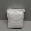 White Waffle Weave Shower Curtain - Cotton Fabric Texture Heavyweight Shower Curtains for Bathroom, Washable, 72Wx72L