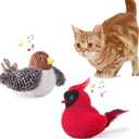 Potaroma Cat Toys Chirping Birds 2 Pcs with Catnip SilverVine, Interactive Cat Kicker, Lifelike Birdie Tweets, Indoor Kitty Kitten Exercise Toys 4.0"