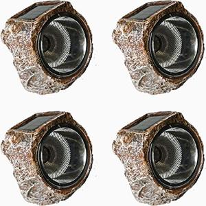 Solar Rock Light Led 4 Pack Waterproof Garden Stone Lights Outdoor Landscaping Spotlights, Yard Patio Pathway Driveway …
