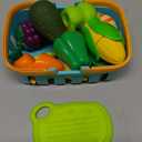 13 PCS Cutting Play Food Toy for Kids Kitchen, Pretend Fruit &Vegetables Accessories with Shopping Storage Basket, Plastic Mini Dishes and Knife, Educational Toy for Toddler Children Birthday Gift