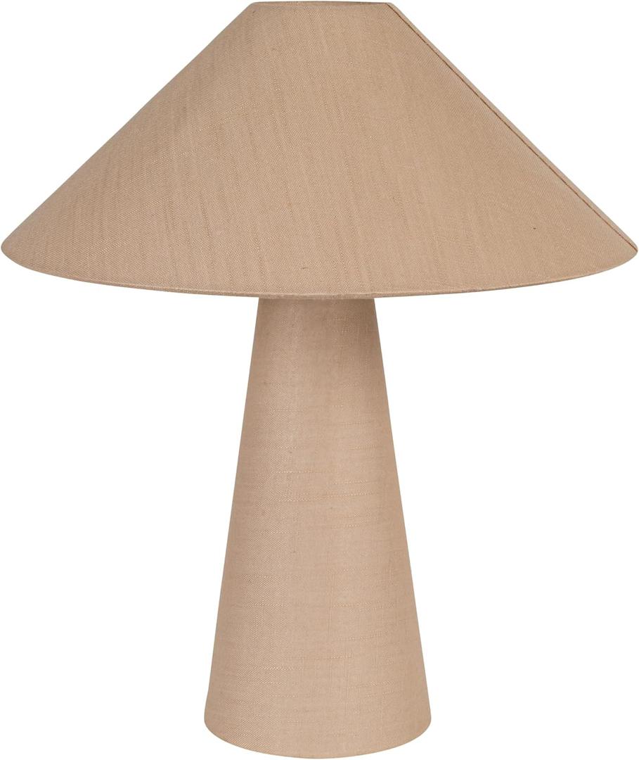 Bloomingville Tall Linen Table Lamp with Shade and Inline Foot Switch, Natural