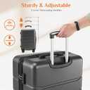 Sweetcrispy Carry on Luggage, Hard Shell ABS Suitcase with Double Spinner Wheels, Lightweight Expandable Rolling Suit Case with TSA Lock, 21 Inch Charcoal Black