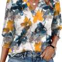 WIHOLL 3/4 Length Sleeve Womens Tops Summer Shirts Spring Vacation Outfits Dressy Casual Trendy Fall S-3XL (White, S)