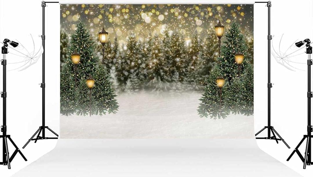 Kate 1010ft Christmas Tree Bokeh Photo Backdrop Street Lamp Deco Glitter Interior Photography Background for Xmas Photographer Photo Studio Props