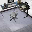 Tydle Chair Mat for Carpet, 60" x 46" Chair Mat for Carpeted Floors, Non-Slip Computer Under Desk Plastic Floor Mat for Work Gaming Chairs, Heavy Duty Carpeted Floor Protector for Home Office (Clear)