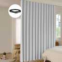 Room Divider Curtain Sets with Bendable Ceiling Track, 95% Blackout Total Privacy Ceiling Track Curtains Floor to Curtains Track Kits 8.3 ft Wide x 7 ft Tall, Grey, 1 Panel