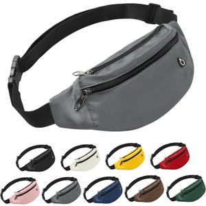 Fanny Pack For Women And Man Crossbody Bag Cross body Bag With Adjustable Strap For Travel Running Hiking Walking Workout Grey