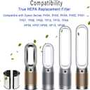 360 Combi Glass 2-in-1 HEPA+Carbon Replacement Filter for Dyson TP07 HP07 TP06 HP06 TP10 HP10 TP09 HP09 TP04 HP04 PH04 PH03 PH02 PH01 Air Purifier, H13 Grade True HEPA Pure Cool Hot Fan Filter, Black