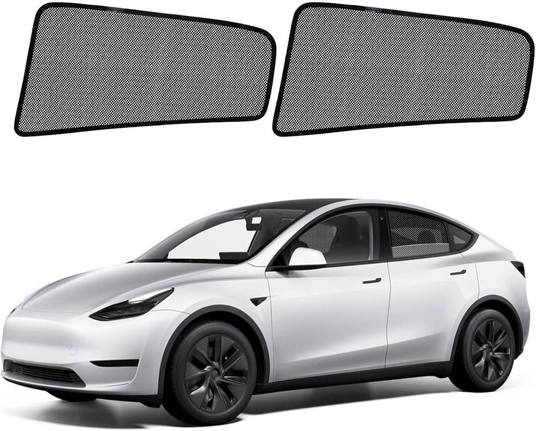 Model Y Specific Side Window Sun Shades, 2020-2025 Rear Vehicle Interior Shade for Baby Mesh Covers, Breathable, UV Protection and Heat Insulation (Model Y(2020-2025Not Juniper)), Rear Side-2pcs