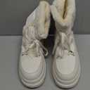 White Snow Boots for Women Waterproof Platform Winter Boots Anti-Slip Warm, Comfortable Outdoor Booties, Size 8