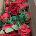 InnoGear 50 Pcs Red Roses Artificial Flowers, Fake Velvet Silk Rose Bulk Faux Flower for Mother's Gift Decoration DIY Wedding Centerpieces Proposal Bridal Bouquets Party Floral Decor (50, Red)