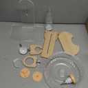 2 Pcs 7 Inch Transparent Adjustable Silent Hamster Exercise Wheels and Hamster Water Bottle Set Guinea Pig Running Wheels with Stand Water Dispenser Stand Holder for Guinea Small Animal