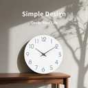 Mosewa Wall Clock Battery Operated 8 Inch White Silent Non Ticking Simple Minimalist Wooden Decorative for Kitchen Bathroom Bedroom Living Room Office