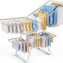 Sakugi Clothes Drying Rack, Foldable 2-Level with 70" Adjustable Wings, X-Large