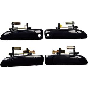 Set of 4 Exterior Door Handles for Honda Civic 2001-2005,Front Rear Driver & Passenger Side Replaces 72140S5DA02, 72180S5DA02, 72640S5DA01, 72680S5DA0, Smooth Black