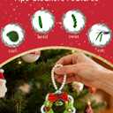 2 x Farbeniok Christmas Pearl Ring Pipe Cleaner Craft Kit, DIY Wreath Ornament Supplies Set with Beads, Bow for Tree Decor, Interior Decoration, School Bags, Children's Festival (Green)
