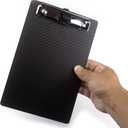 Carbon Fiber Memo Clipboard with Pen Holder, Small Clip Boards 6x9 with 304 Low Profile Clip, Mini Clipboards A5 Half Letter Size for Home, Restaurants, Offices, Schools, Hospitals, Factory
